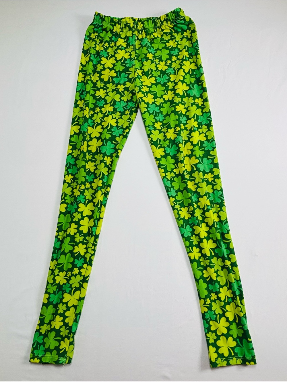 Kids Green Shamrock Print Leggings